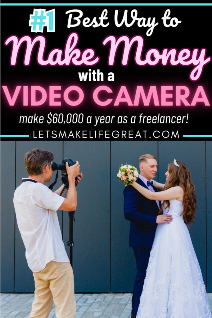 pinterest pin with text overlay - how to make $60,000 as a freelance videographer