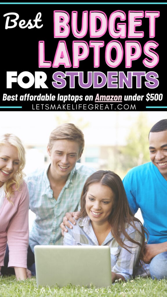 students sitting on campus lawn - best budget laptops for students