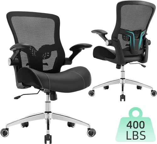 Luckyear Office Chair Ergonomic Desk Chair-400lbs Big and Tall Heavy Duty, Wide & Soft 3D Modeling Foam Cushion Home Office Desk Chair with Adjustable Seat Height, Executive Computer Task Chair