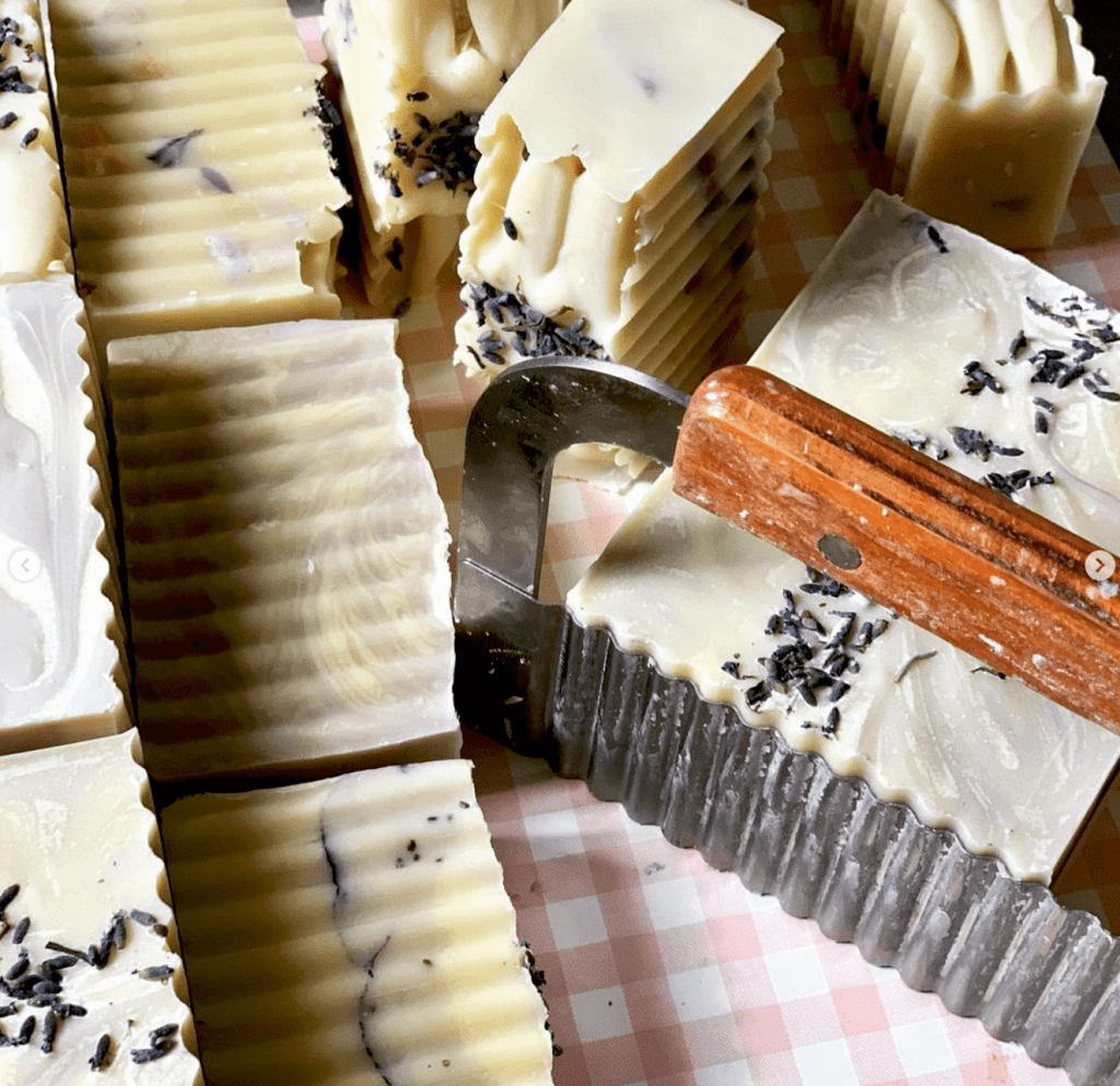cutting bars of soap
